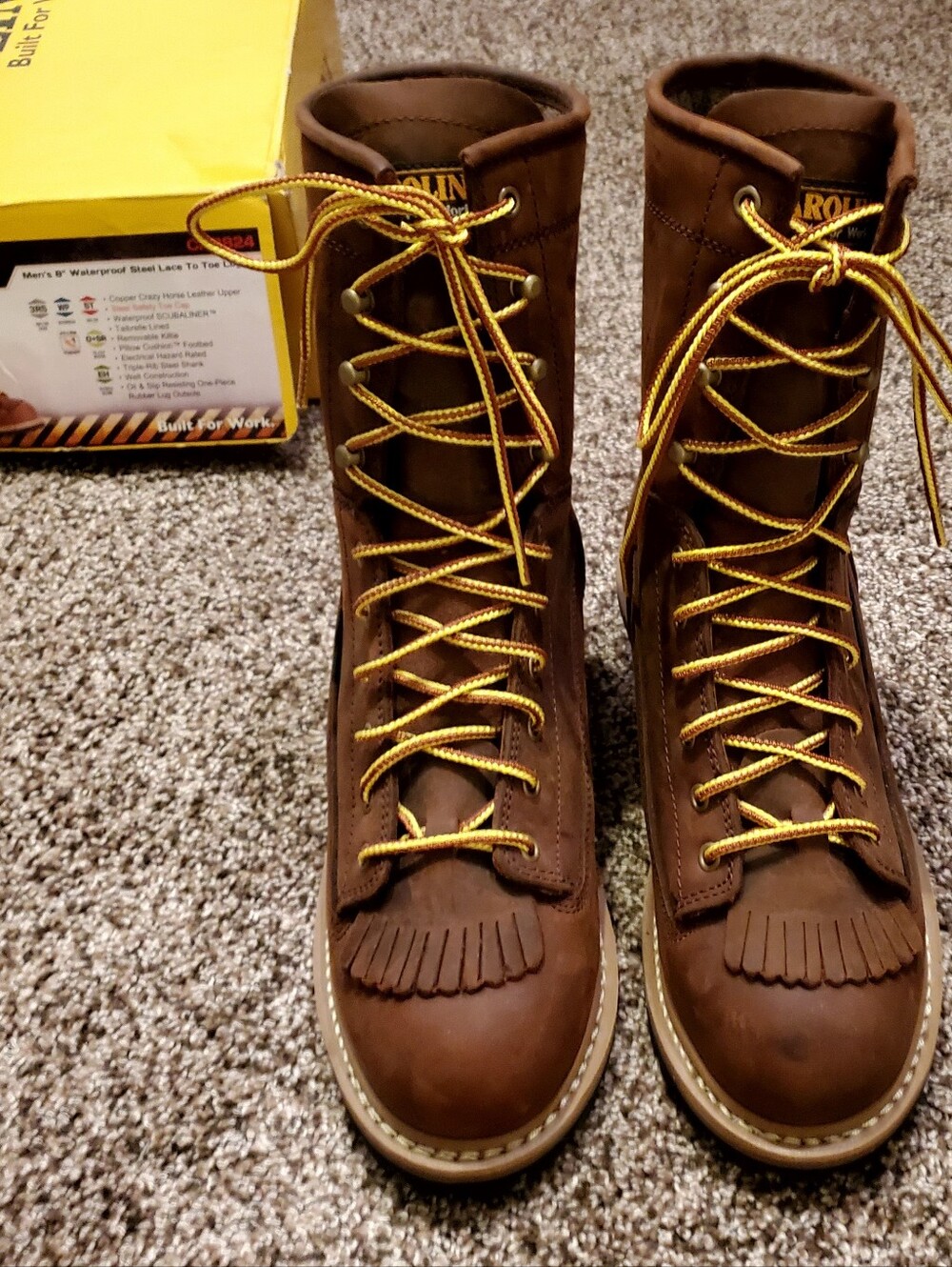 Carolina 8" Waterproof Steel Toe Lace-to-toe Logger